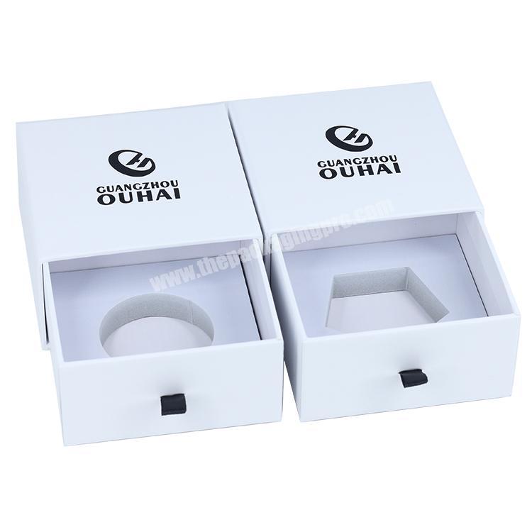 Custom recyclable CMYK packaging wholesale drawer sliding foam insert box for watch