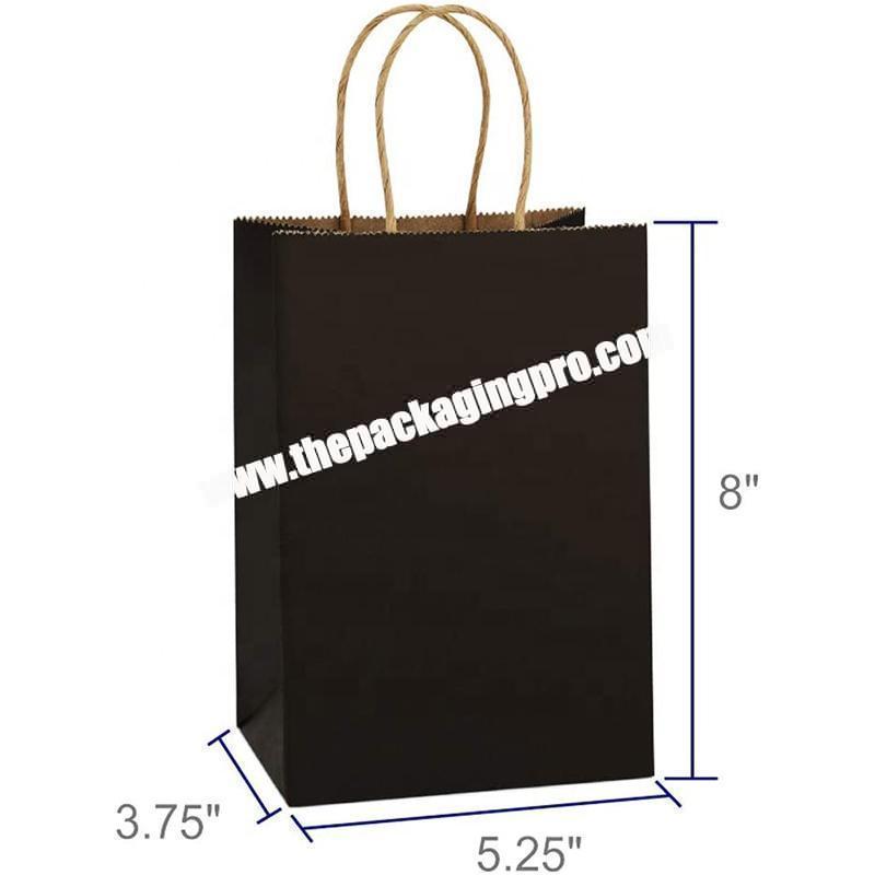 Custom Recyclable Printed High Quality Kraft Paper lunch Bag food With Twisted Handles