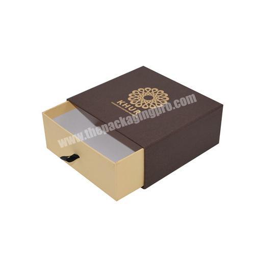 Custom Recycled Belt Drawer Gift Box Sunglasses Sliding Paper Cardboard Box Logo Hot Foil for Hair Bracelet Perfume Packaging