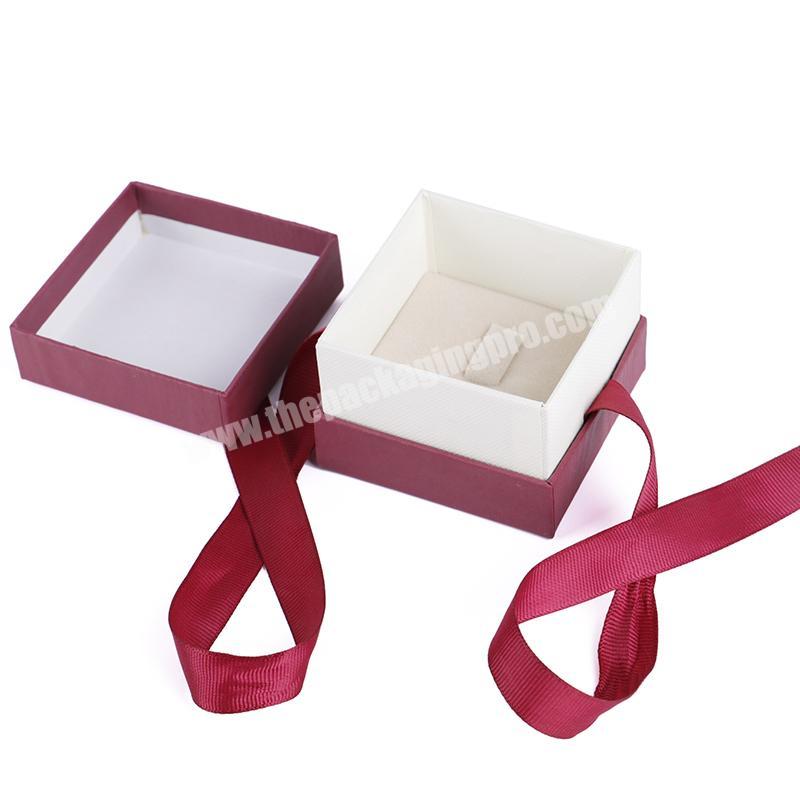 Custom Red Cardboard Paper Ring Jewelry Gift Boxes