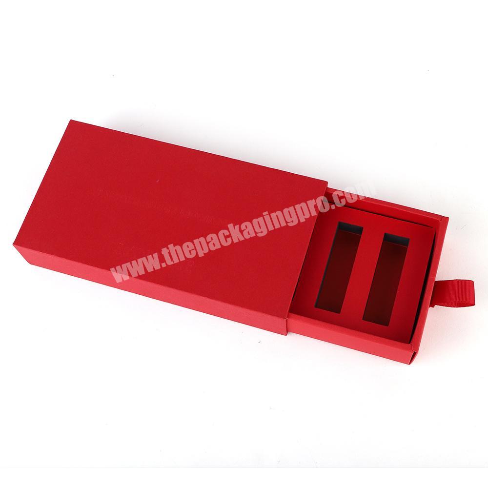 Custom Red Factory Wholesales Cosmetic Low Price Custom Pull-out Paper Gift Box