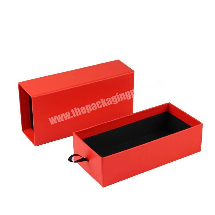 Custom Red Matte Lamination Sunglasses Sliding Drawer Packaging Paper Boxes