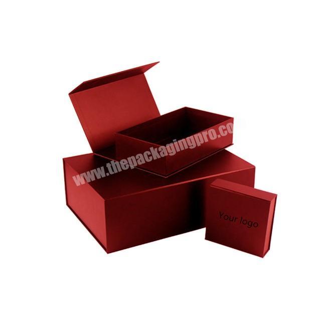 Custom red packaging luxury gift closure box custom gift magnetic box