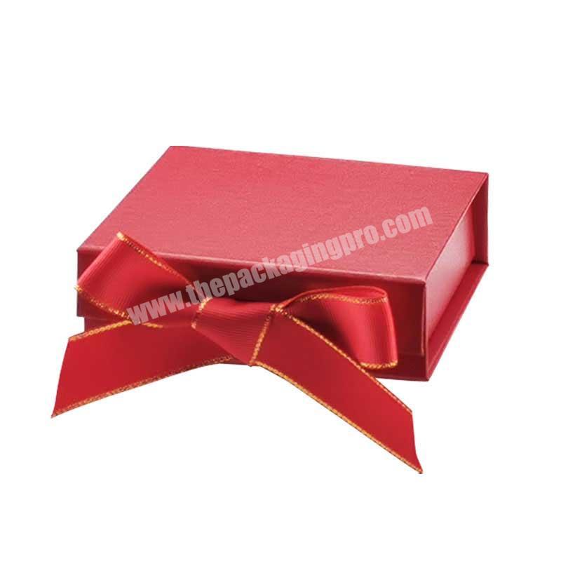 Custom red paper jewelry packaging small folding gift box with logo