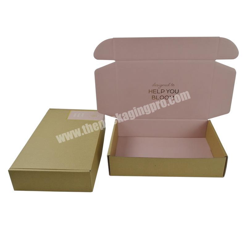 Custom Retail Light Pink Product Clothing Shipping Packaging Postal Boxes