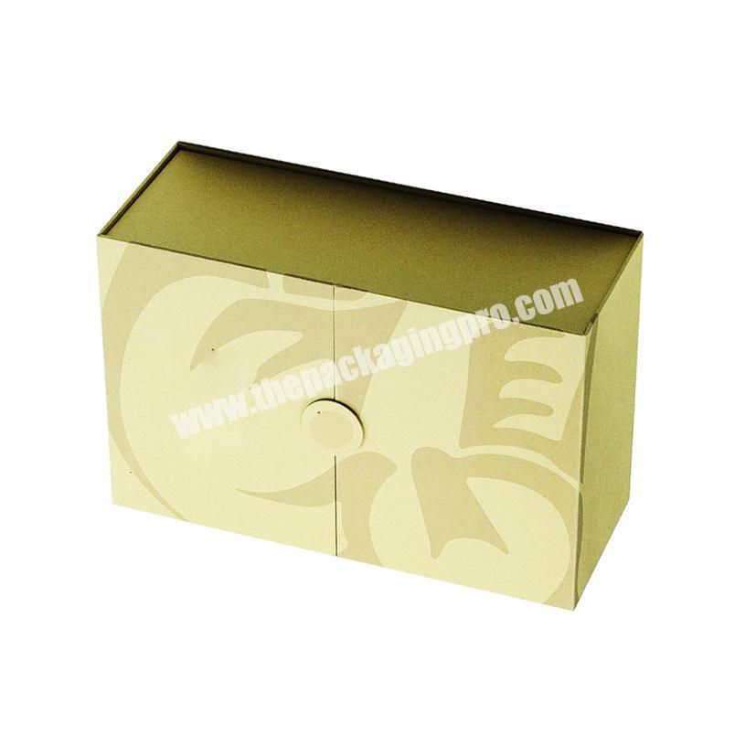 Custom retail logo printed Rigid Cardboard Gift Packaging tea gate door two doors middle opening paper cup packaging box