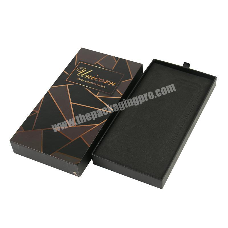 Custom Retail Recyclable Mobile Phone Cases Black Gift Package Cellphone Shipping Box