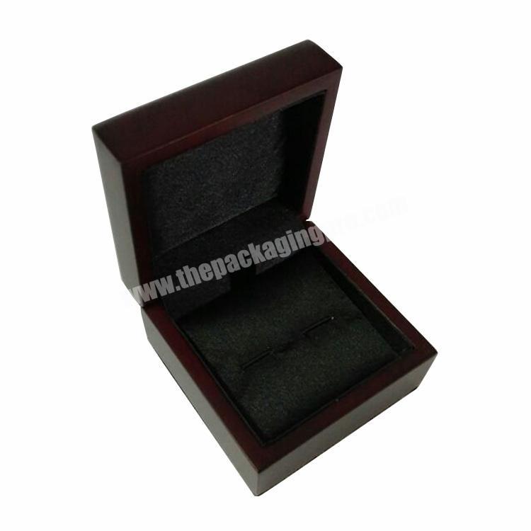 Custom Retro Matte Rosewood Jewelry Box Velvet Lined Wooden Cufflink Box Wholesale.