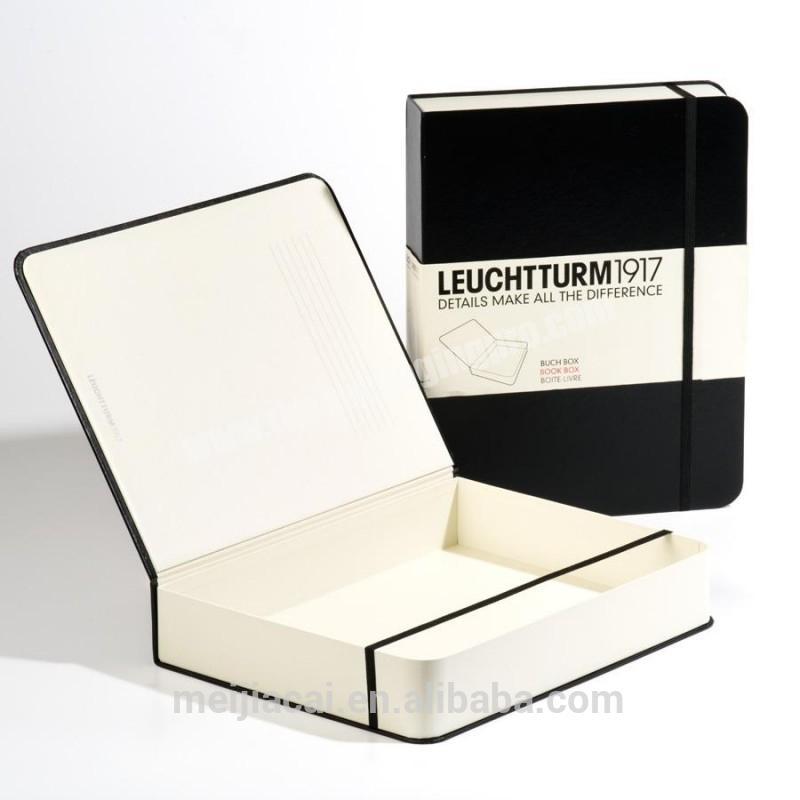 custom rigid cardboard book shape box packaging with insert