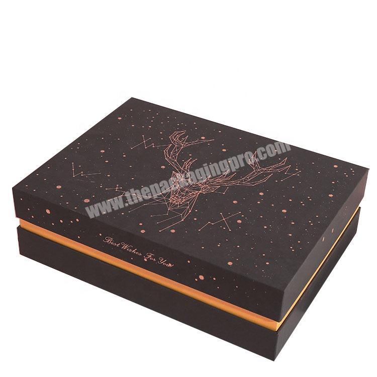Custom rigid cardboard Paper gift Box Packaging for clothes sweater shoes wallet with gold foil LOGO