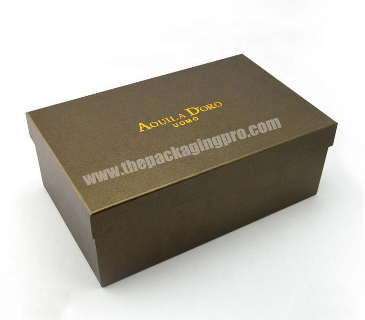 Custom Rigid cardboard paper high quality shoe box simple   and packaging strong black packing for customized product
