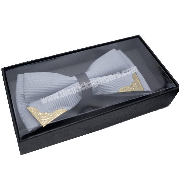 Custom Rigid Luxury Logo Printed Cardboard Packaging Box Black Gift Box With Pvc Insert