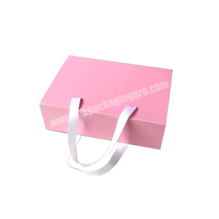 Custom Rigid Luxury Ribbon Gift Boxes Magnetic Closure Lid Foldable Cosmetic Packaging Paper Boxes For Dress Tea Jewelry