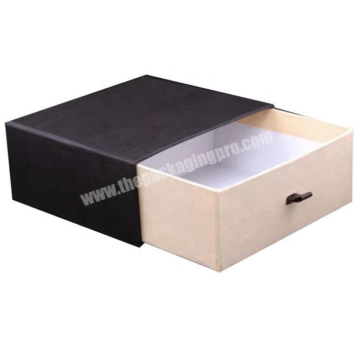 Custom rigid paper drawer gift box sliding open packaging