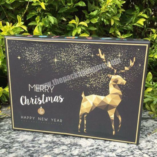 Custom Rigid Paper Lid And Base Gift Packaging Paper Box For Christmas