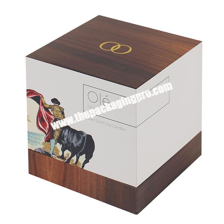 custom rigid paper packing gift boxes for candle jars with insert