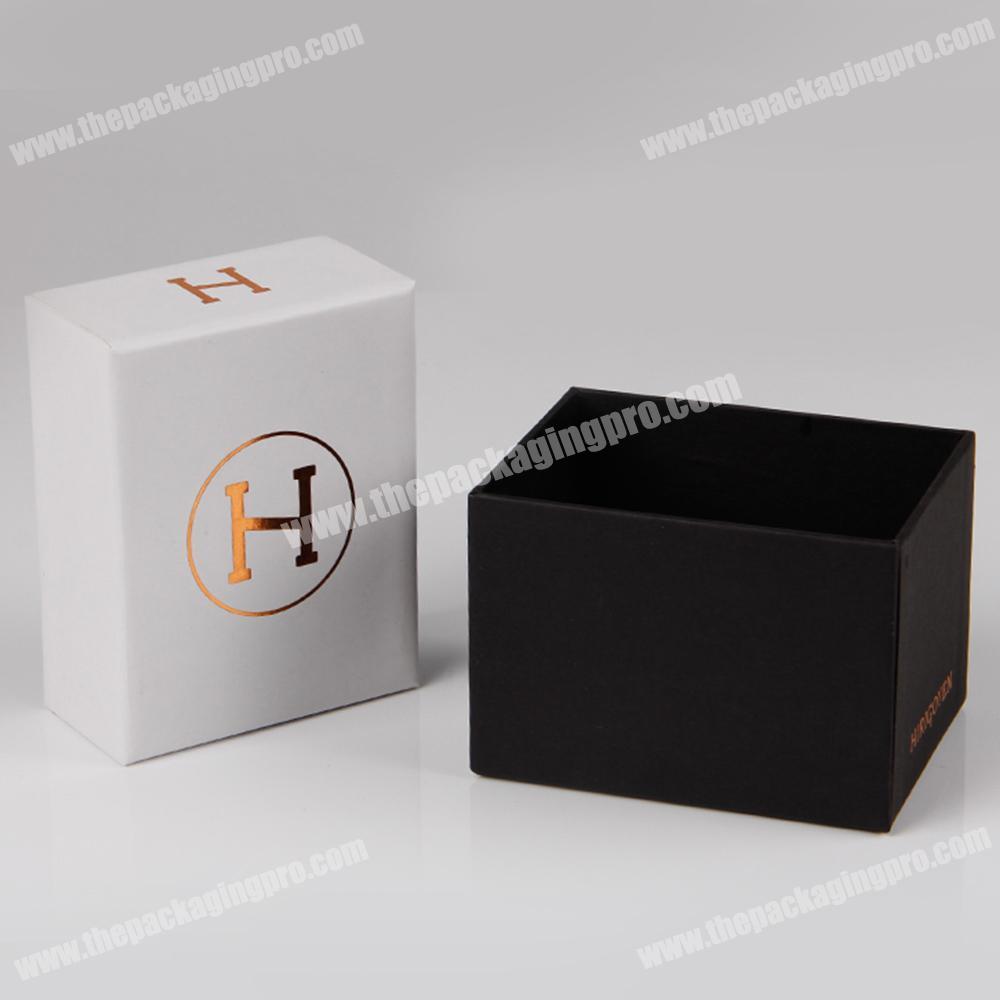 Custom rigid white square cardboard watch box with lid