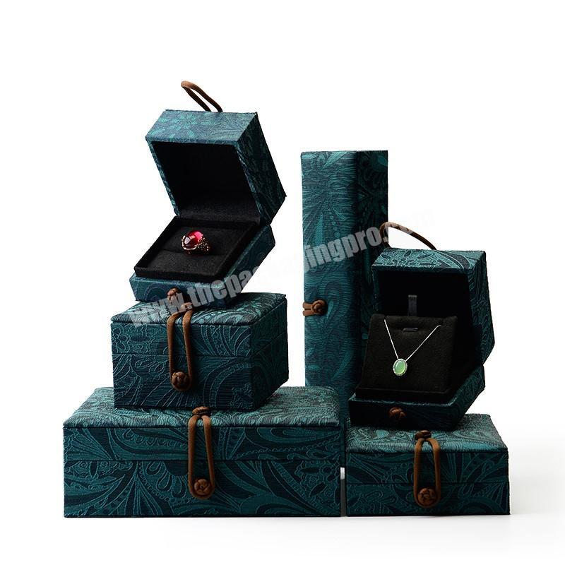 Custom ring necklace gift boxes with button design bracelet collection case plastic box