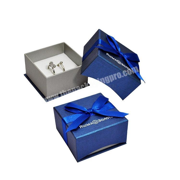 Custom Romantic Sweet CheapSmall Velvet Engagement Ring Box Ring Jewelry BOX Jewelry Box With Ribbon For Wedding