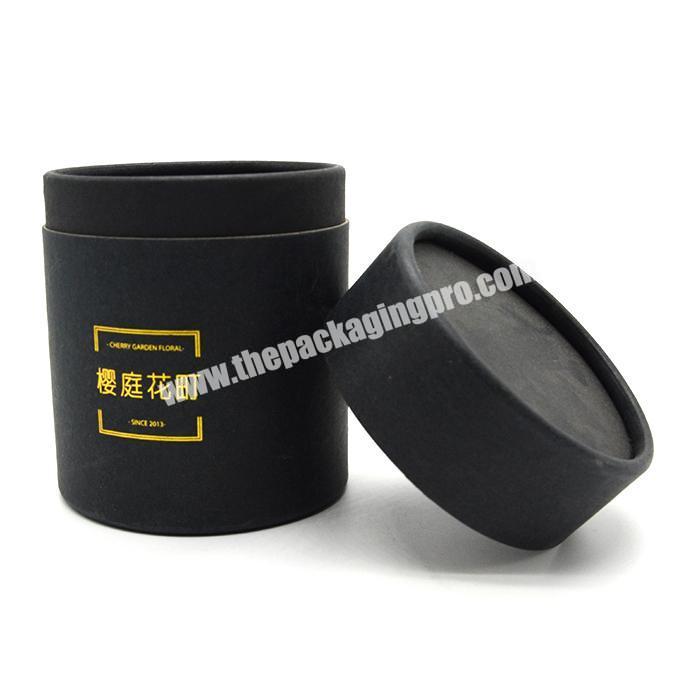 Custom round black cardboard gift box biodegradable cardboard paper tube