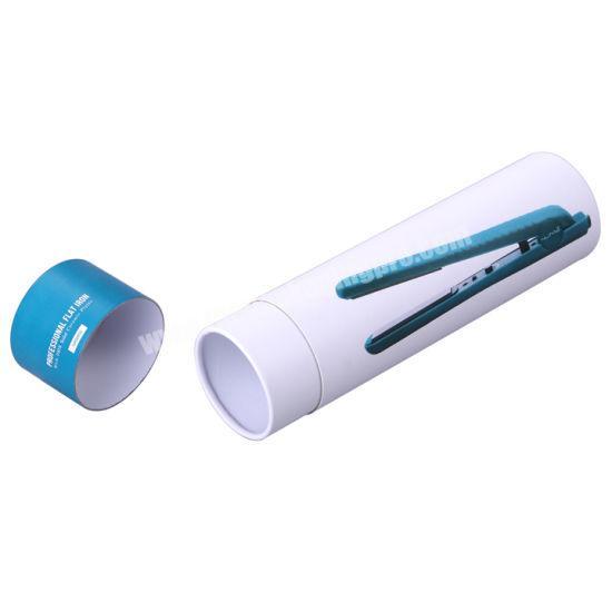 Custom Round Paper Electronic Personal Care Gift Present Hair Straightener Flat Iron Packaging Box