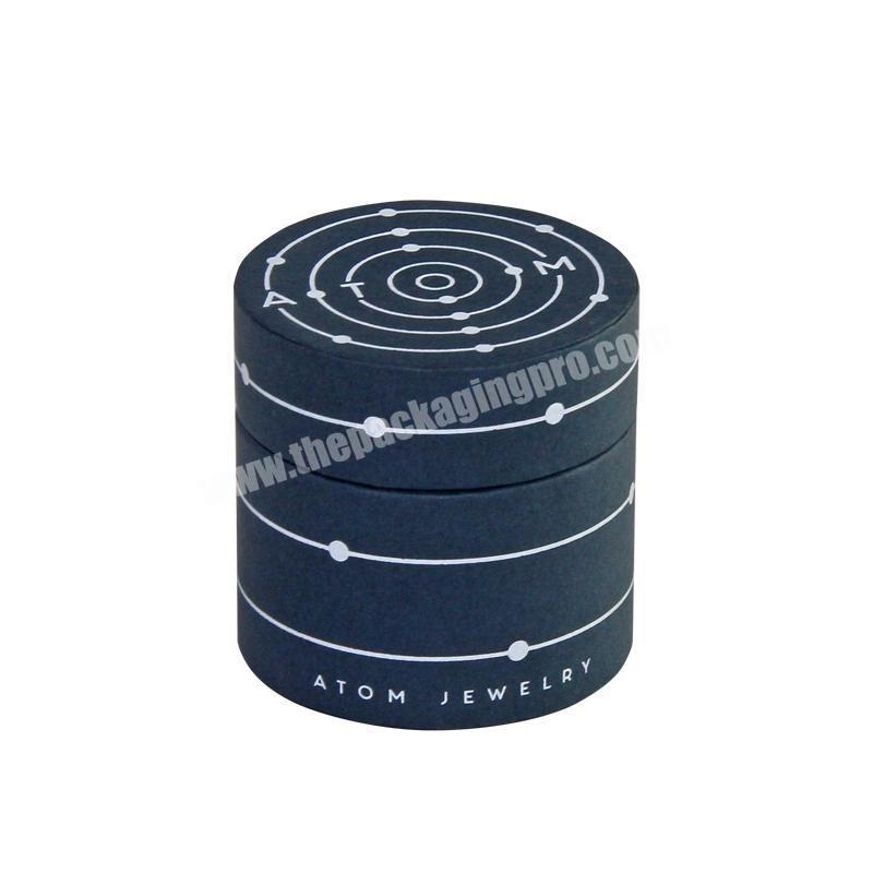 Custom Round Ring Gift Boxes Jewelry Packaging Box with Hot Stamping Logo Paper Package
