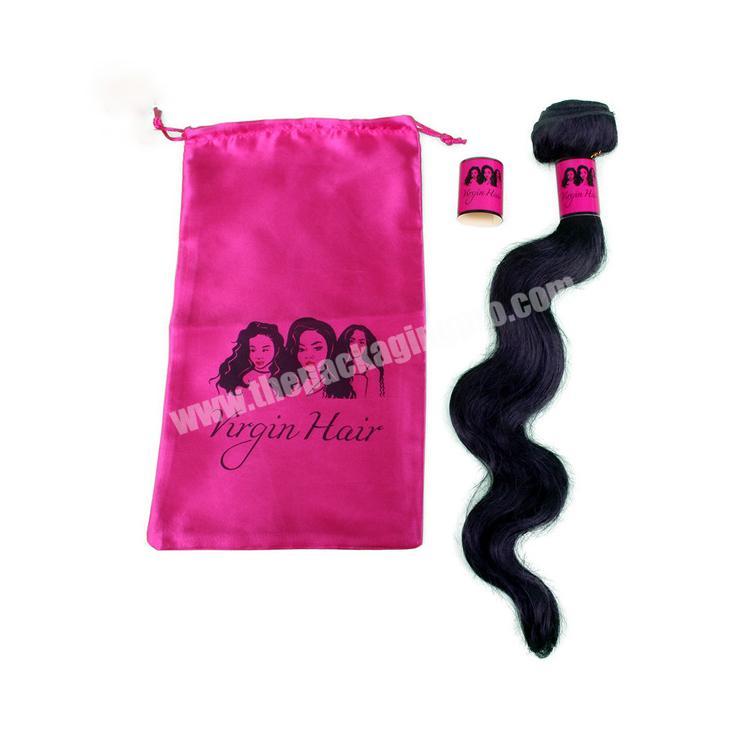 custom satin bag bundle hair packaging