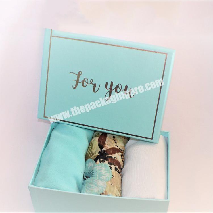 Custom scarf gift packaging box rigid cardboard boxes for scarf packing
