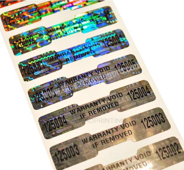 Custom Serial Number Print 3d Holographic Tamper Evident Labels Stickers