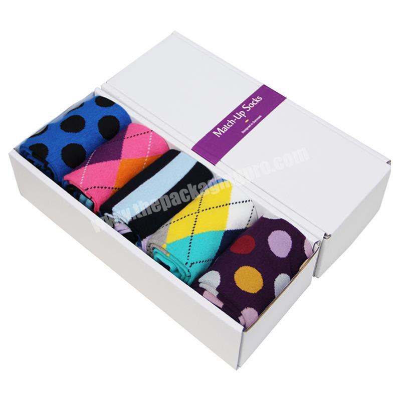 Custom shipping paper box biodegradable sock packaging with logo printing