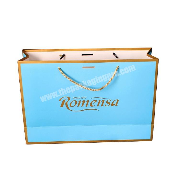 Custom Shopping Bags with Logos Jewelry Wedding Famous Brand Roll Ribbon Handle Gift Fashion Paper Bag