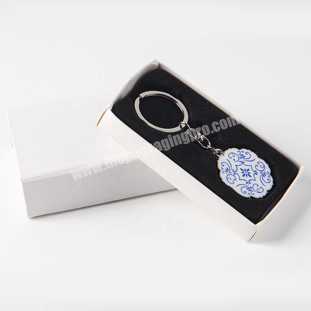 Custom simple for keychain gift box coated paper box with tray