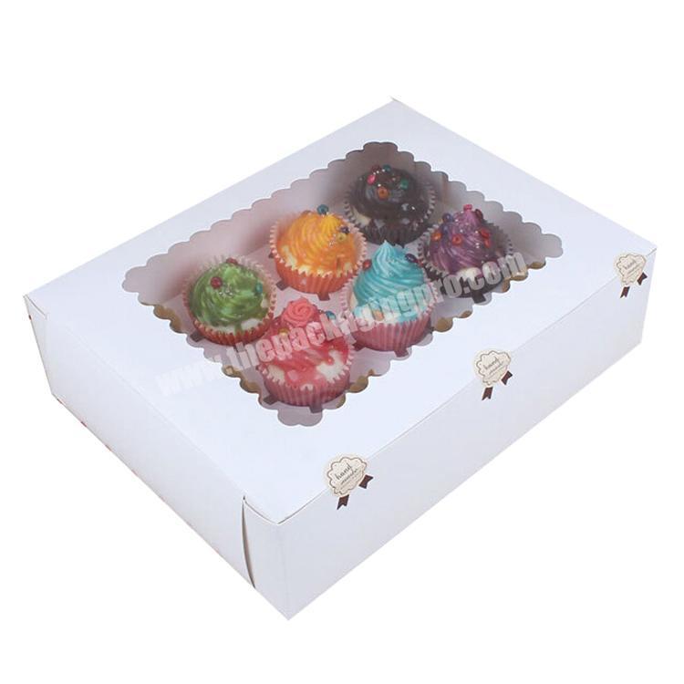 Custom single individual clear window cup paper cupcake packaging box