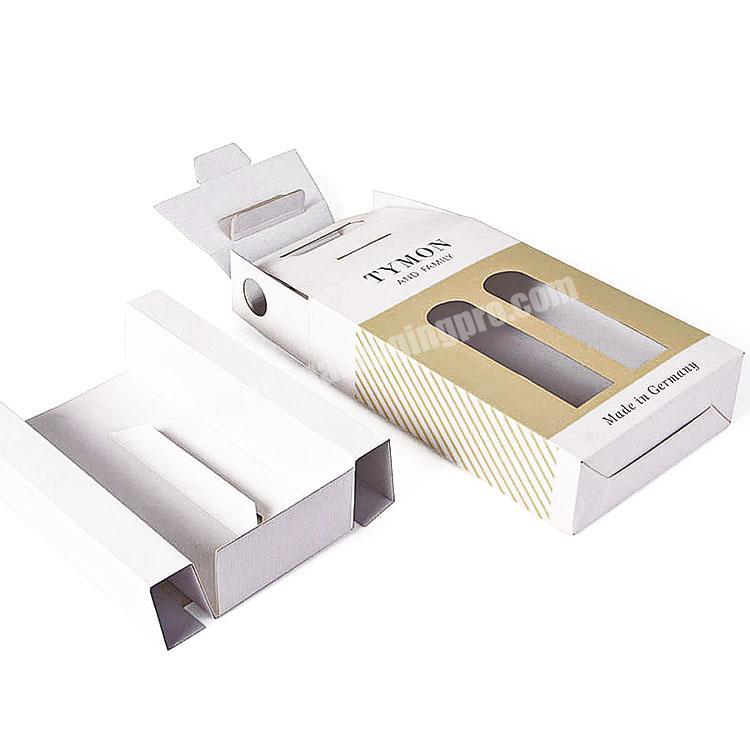 Custom Single Wall Boxes Cardboard box With Handle Rigid Foldable Wine Cardboard Box
