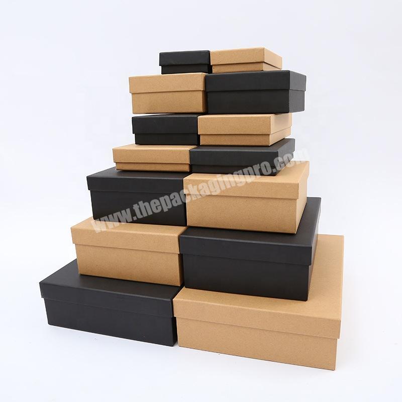 Custom Size And Printing Cheap Two Pieces Lid And Base Box StypeBrown Kraft Paper Cardboard Jewelry Box