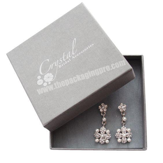 Custom Size Brand Cardboard Wedding Velvet Rose Gold Logo Ring Paper Box,  Stud Earring Jewelry Gift Packaging Box With Foam