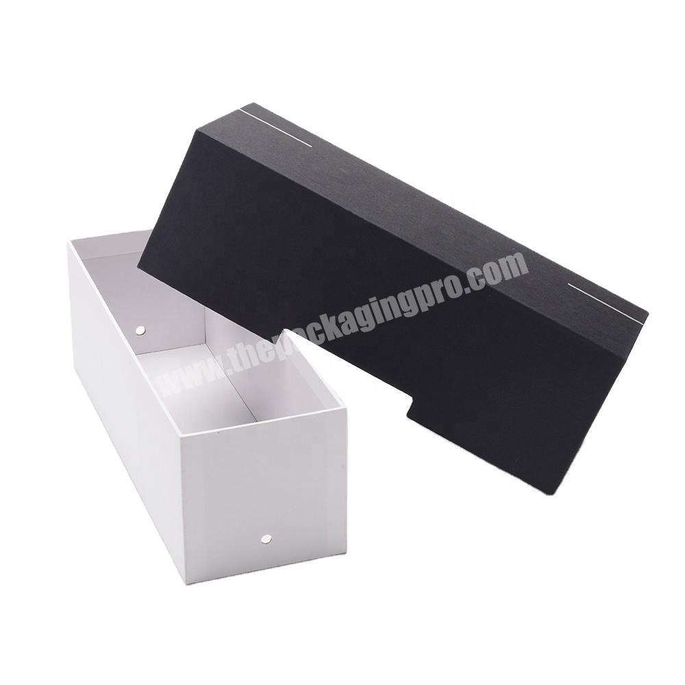 Custom Size Printing Wholesale White Black Lid Top and Base 2 Pieces Rigid Gift Paper Packaging Box