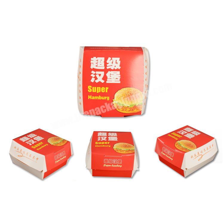 custom size quality assurance hard art kraft paper hamburger packaging take away delivery food box