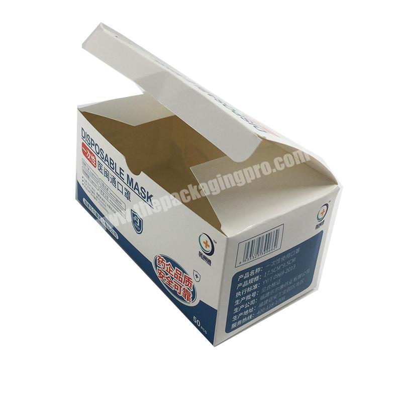 Custom size recycled  Face Mask box mask packing box paper box for 3ply