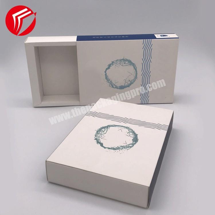 Custom skincare logo printed packaging boxes skin care set gift slide drawer packaging paper box