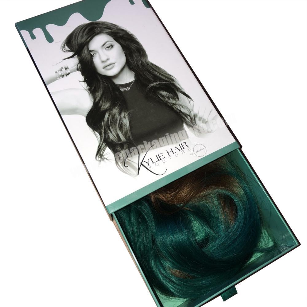 custom slide box packaging for hair extensions
