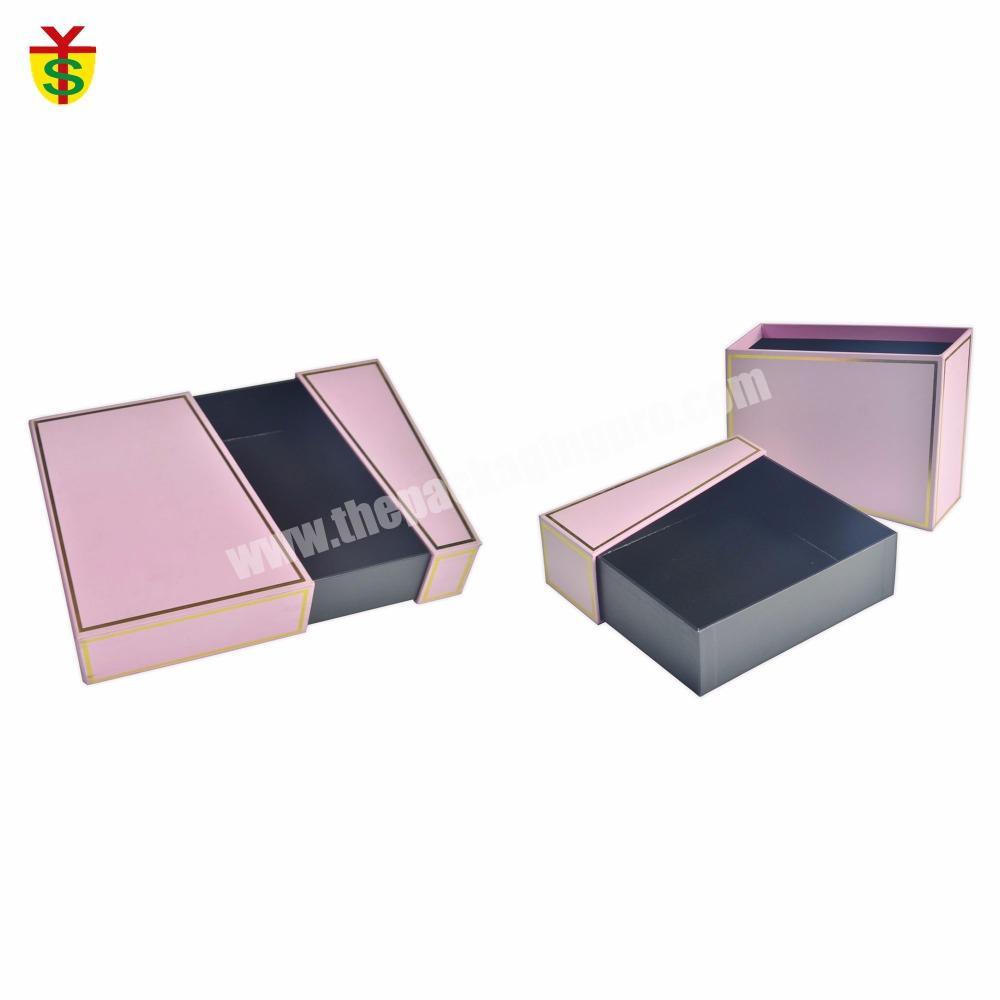 Custom Sliding Drawer Hardboard Paper Box With Hot Foil For Gift Packing