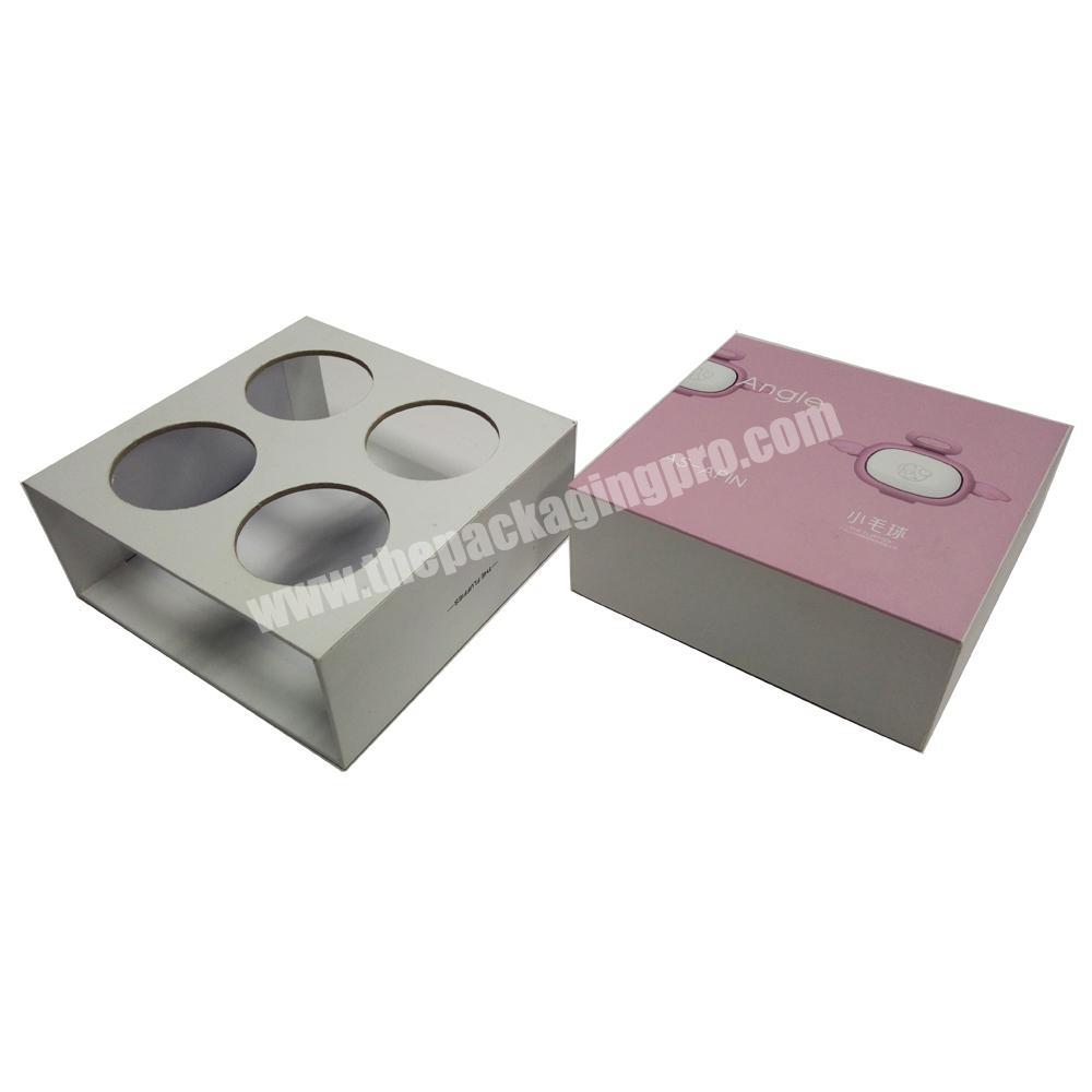 Custom sliding drawer shape pink packaging boxes with gift window