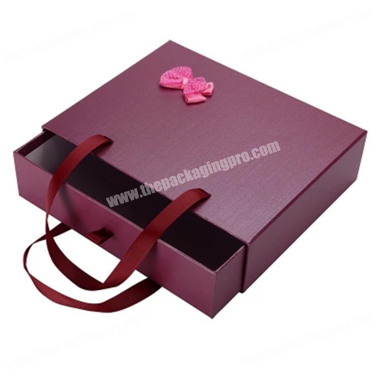 custom sliding gift cardboard box with handle cardboard bag