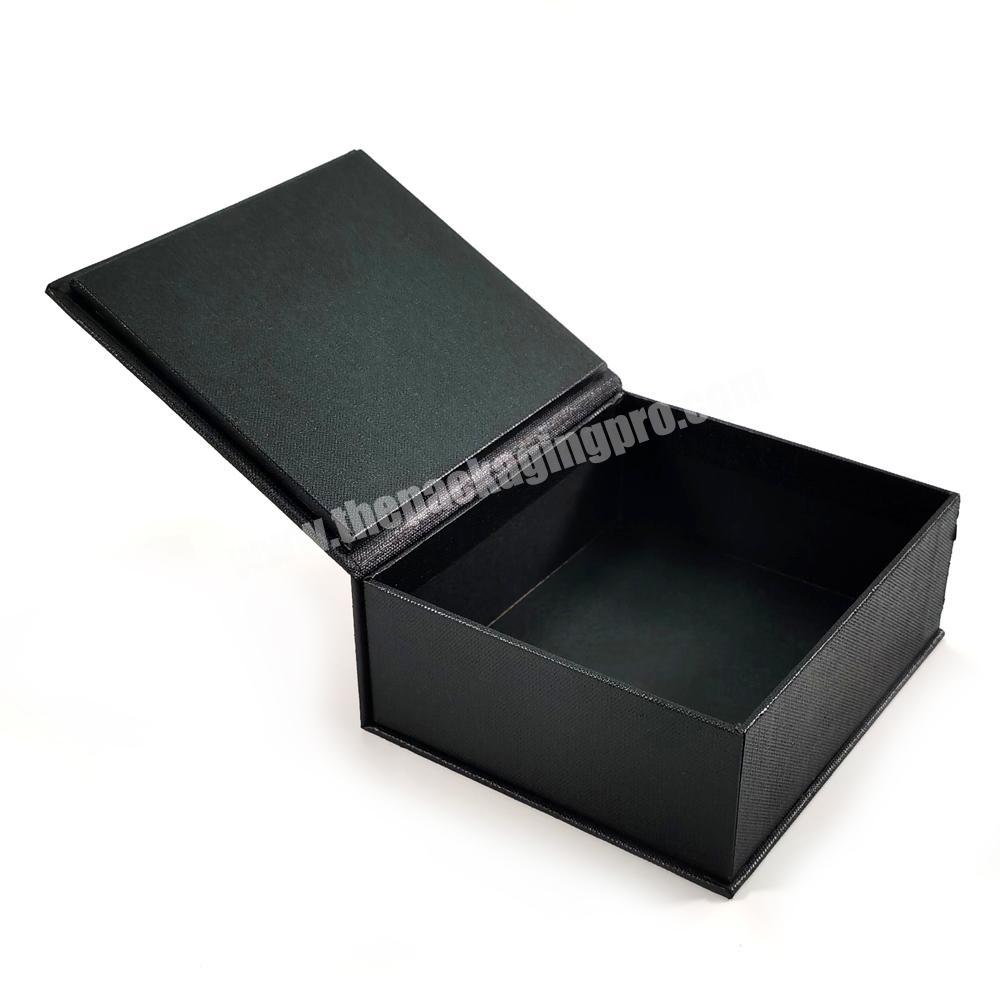 Custom Small Book Shaped Black  Rigid Matt Paper Packaging Cardboard Magnetic Gift Box