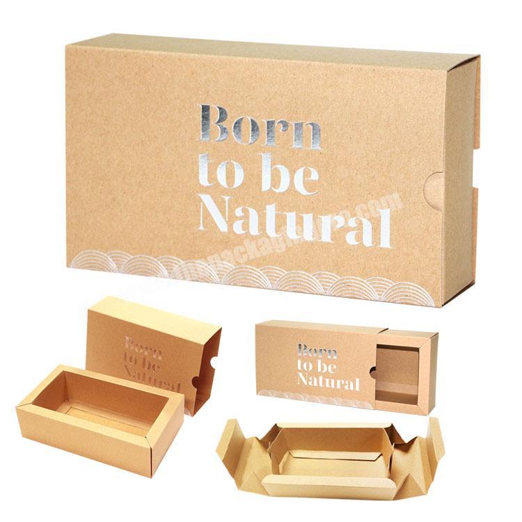 Custom Small Cosmetic Case Cardboard Drawer Packaging Box Kraft Card Gift Folding Paper Box