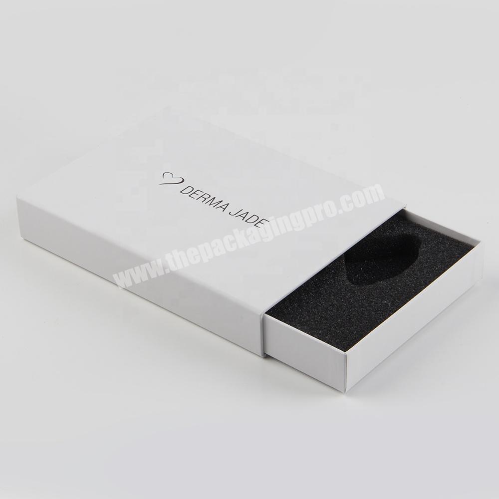 Custom small flat pack white sliding paper drawer gift box
