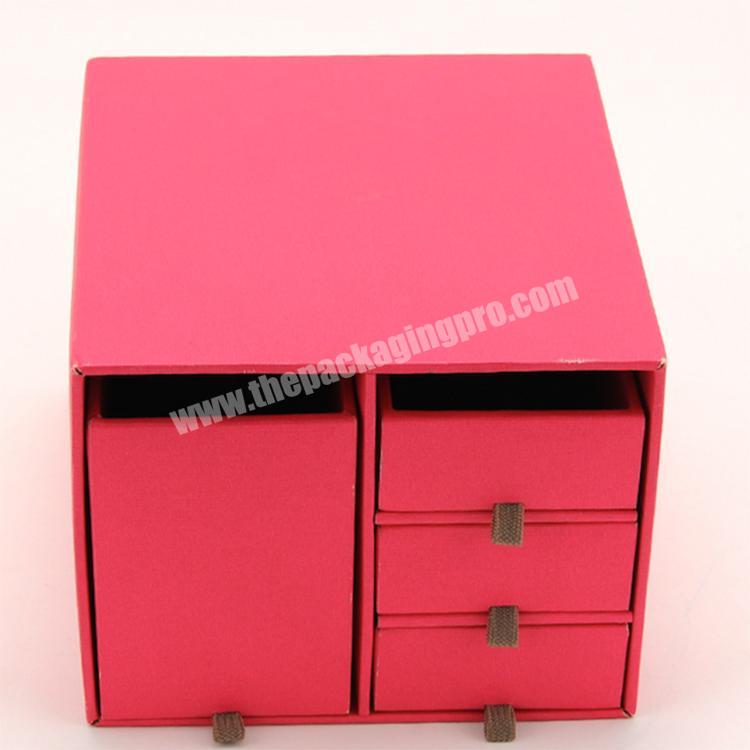 Custom Small Household Storage Box Pink Storage Box Paper Stable Quality Drawer Paper Box