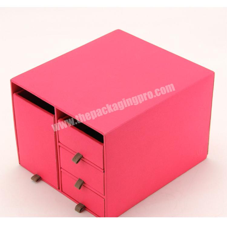 Custom Small Household Storage Box Pink Storage Box Paper Stable Quality Drawer Paper Box