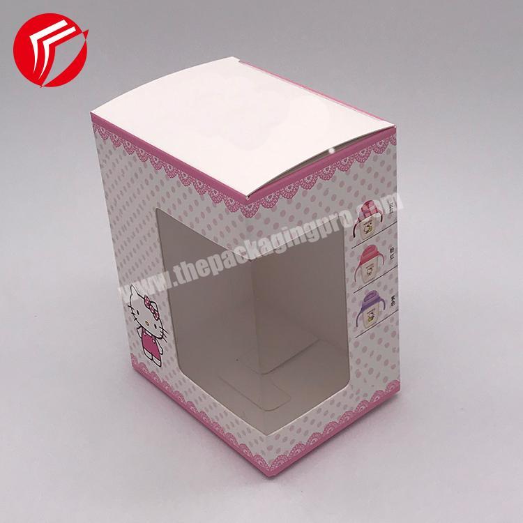 Custom small logo window thin printed cardboard folding corrugated boxes